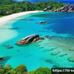 세이셸 관광객 수 통계 - A breathtaking aerial view of Seychelles’ pristine white sandy beaches and crystal-clear turquoise w...